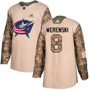 Wholesale Cheap Adidas Blue Jackets #8 Zach Werenski Camo Authentic 2017 Veterans Day Stitched NHL Jersey