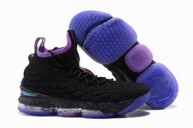 Wholesale Cheap Nike Lebron James 15 Air Cushion Shoes Black Purple Dream-Broken logo