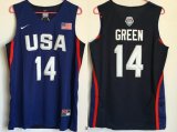 Wholesale Cheap 2016 Olympics Team USA Men's #14 Draymond Green Navy Blue Revolution 30 Swingman Basketball Jersey