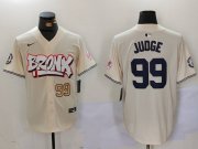 Cheap Men's New York Yankees #99 Aaron Judge Cream Limited Stitched Baseball Jerseys