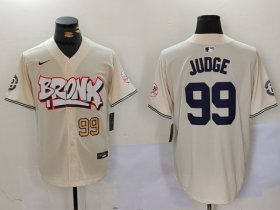 Cheap Men\'s New York Yankees #99 Aaron Judge Cream Limited Stitched Baseball Jerseys