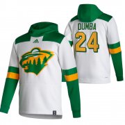 Wholesale Cheap Minnesota Wild #24 Matt Dumba Adidas Reverse Retro Pullover Hoodie White