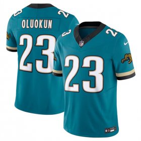 Men\'s Jacksonville Jaguars #23 Foye Oluokun Teal 2024 F.U.S.E. Prowler Throwback Vapor Limited Football Stitched Jersey