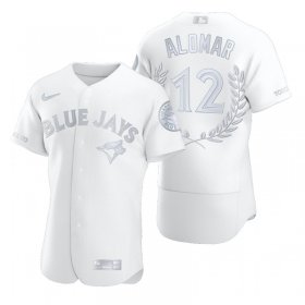 Wholesale Cheap Men\'s Toronto Blue Jays #12 Roberto Alomar White Nike Flexbase Fashion Jersey