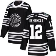 Wholesale Cheap Adidas Blackhawks #12 Alex DeBrincat Black Authentic 2019 Winter Classic Stitched NHL Jersey