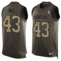 Wholesale Cheap Nike Ravens #43 Justice Hill Green Men's Stitched NFL Limited Salute To Service Tank Top Jersey