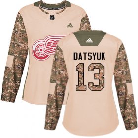 Wholesale Cheap Adidas Red Wings #13 Pavel Datsyuk Camo Authentic 2017 Veterans Day Women\'s Stitched NHL Jersey