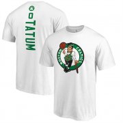 Cheap Mens Boston Celtics #0 Jayson Tatum White Name & Number T-Shirt