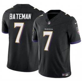 Cheap Men\'s Baltimore Ravens #7 Rashod Bateman Black 2023 F.U.S.E Vapor Limited Football Jersey