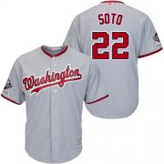 Wholesale Cheap Nationals #22 Juan Soto Grey New Cool Base 2019 World Series Champions Stitched MLB Jersey