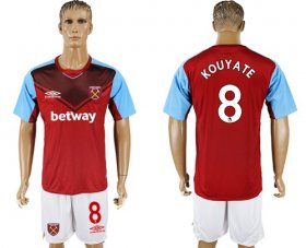 Wholesale Cheap West Ham United #8 Kouyate Home Soccer Club Jersey