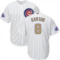 Wholesale Cheap Cubs #8 Andre Dawson White(Blue Strip) 2017 Gold Program Cool Base Stitched Youth MLB Jersey