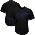 Wholesale Cheap Los Angeles Dodgers Majestic Big & Tall Pop Fashion V-Neck Jersey Black