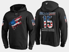 Wholesale Cheap Coyotes #15 Brad Richardson NHL Banner Wave Usa Flag Black Hoodie