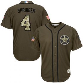 Wholesale Cheap Astros #4 George Springer Green Salute to Service Stitched MLB Jersey