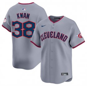 Cheap Men\'s Cleveland Guardians #38 Steven Kwan Gray 2025 Alternate Limited Stitched Baseball Jersey