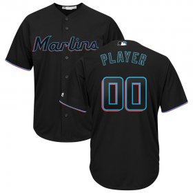 Wholesale Cheap Miami Marlins Majestic Alternate 2019 Cool Base Custom Jersey Black