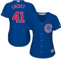 Wholesale Cheap Cubs #41 John Lackey Blue Alternate Women's Stitched MLB Jersey