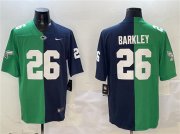 Cheap Men's Philadelphia Eagles #26 Saquon Barkley Green & Navy Split Vapor Untouchable Limited Football Stitched Jersey