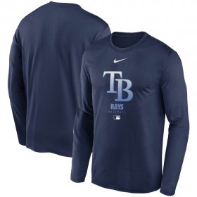 Wholesale Cheap Men\'s Tampa Bay Rays Nike Navy Authentic Collection Legend Performance Long Sleeve T-Shirt