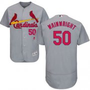 Wholesale Cheap Cardinals #50 Adam Wainwright Grey Flexbase Authentic Collection Stitched MLB Jersey