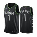 Wholesale Cheap Nike Timberwolves #1 Anthony Edwards Black NBA Swingman 2020-21 City Edition Jersey