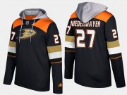 Wholesale Cheap Ducks #27 Scott Niedermayer Black Name And Number Hoodie