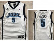 Wholesale Cheap Men's UTAH JAZZ #5 Carlos Boozer White ADIDAS SWINGMAN JERSEY