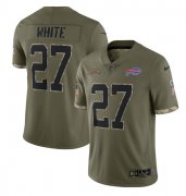 Wholesale Cheap Men's Buffalo Bills #27 Tre'Davious White 2022 Olive Salute To Service Limited Stitched Jersey