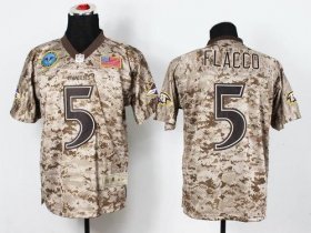 Wholesale Cheap Nike Ravens #5 Joe Flacco Camo Men\'s Stitched NFL New Elite USMC Jersey