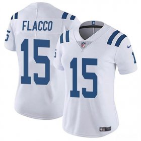 Cheap Women\'s Indianapolis Colts #15 Joe Flacco White Vapor Stitched Jersey