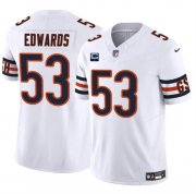 Cheap Men's Chicago Bears #53 T.J. Edwards White 2024 F.U.S.E. With 1-star C Patch Vapor Untouchable Limited Football Stitched Jersey