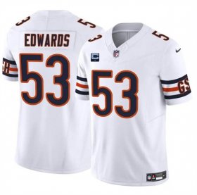 Cheap Men\'s Chicago Bears #53 T.J. Edwards White 2024 F.U.S.E. With 1-star C Patch Vapor Untouchable Limited Football Stitched Jersey