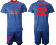 Wholesale Cheap Men 2020-2021 club Atletico Madrid away 22 blue Soccer Jerseys