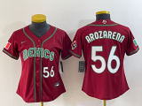 Wholesale Cheap Women's Mexico Baseball #56 Randy Arozarena Number 2023 Red World Classic Stitched Jersey