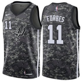 Wholesale Cheap Men\'s Nike San Antonio Spurs #11 Bryn Forbes Black Basketball Swingman City Edition 2018-19 Jersey