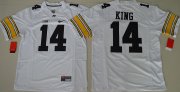 Wholesale Cheap Men's Iowa Hawkeyes #14 Desmond King White Limited Stitched College Football Nike NCAA Jersey