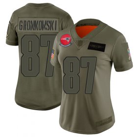 Wholesale Cheap Nike Patriots #87 Rob Gronkowski Camo Women\'s Stitched NFL Limited 2019 Salute to Service Jersey