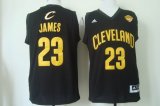 Wholesale Cheap Men's Cleveland Cavaliers #23 LeBron James 2017 The NBA Finals Patch Black With Gold Swingman Jersey