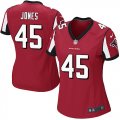 Wholesale Cheap Nike Falcons #45 Deion Jones Red Team Color Women's Stitched NFL Elite Jersey