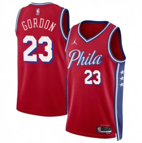 Men\'s Philadelphia 76ers #23 Eric Gordon Red Statement Edition Stitched Jersey