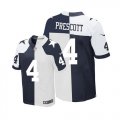 Wholesale Cheap Nike Cowboys #4 Dak Prescott Navy Blue/White Men's Stitched NFL Elite Split Jersey