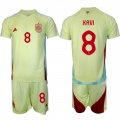 Men's Spain Team #8 Xavi 2024-25 Yellow Away Soccer Jersey Suit