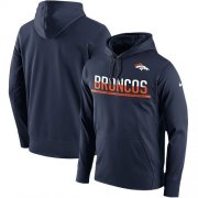 Wholesale Cheap Men's Denver Broncos Nike Navy Sideline Circuit Pullover Performance Hoodie