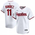 Cheap Men's Cleveland Guardians #11 Jose Ramirez White Home Limited Stitched Baseball Jersey