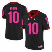 Wholesale Cheap Georgia Bulldogs 10 Jacob Eason Black Breast Cancer Awareness College Football Jersey