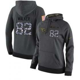 Wholesale Cheap NFL Women\'s Nike Tennessee Titans #82 Delanie Walker Stitched Black Anthracite Salute to Service Player Performance Hoodie