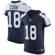 Wholesale Cheap Nike Cowboys #18 Randall Cobb Navy Blue Thanksgiving Men's Stitched NFL Vapor Untouchable Throwback Elite Jersey