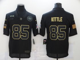 Wholesale Cheap Men\'s San Francisco 49ers #85 George Kittle Black 2020 Salute To Service Stitched NFL Nike Limited Jersey