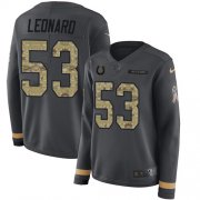 Wholesale Cheap Nike Colts #53 Darius Leonard Anthracite Salute to Service Women's Stitched NFL Limited Therma Long Sleeve Jersey